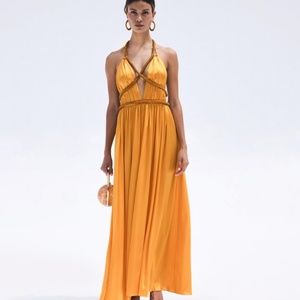 Cult Gaia Salee Gown Dress in Marigold